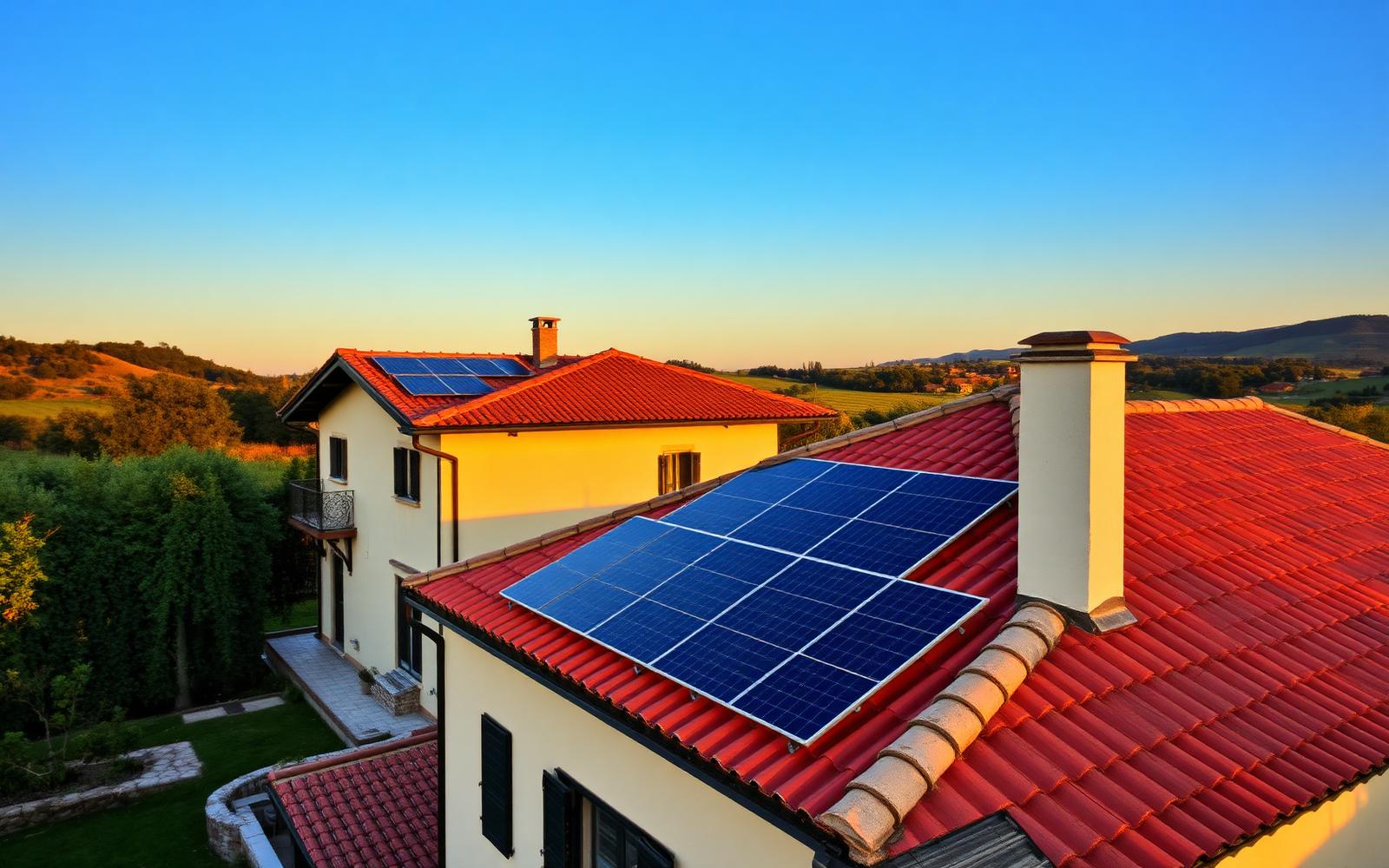 Impianto fotovoltaico residenziale pulito